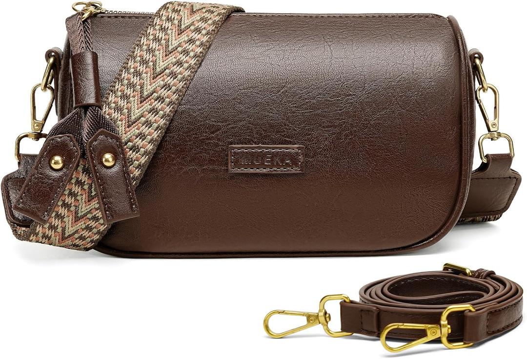 GEMIU Crossbody Purse for Women, Shoulder Bag with 2 Removable Strap, Cell Phone Small Handbags, Vegan Leather Purse with Zip