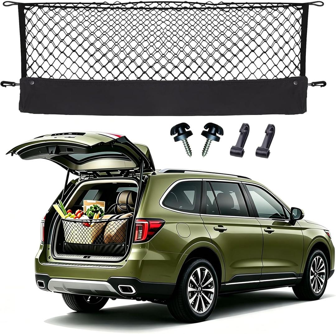 Envelope Style Trunk Cargo Net Compatible with Subaru Outback New 2026 2025 2024 2023 2022 2021 2020 2019 2018 2017-2000 Car Rear Tailgate Netting