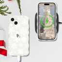 Christmas Phone Case for iPhone 15 Cute Curly Wavy Merry Christmas Pattern Case Clear Aesthetic Santa Snowman Elk Cover for Girls Kids Women Slim TPU Protective Cover for iPhone 15,Snowflake