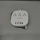 One Beat Desktop Power Strip with 3 Outlet 4 USB Ports 4.5A, Flat Plug and 5 ft Long Braided Extension Cords for Cruise Ship Travel Home Office, ETL Listed