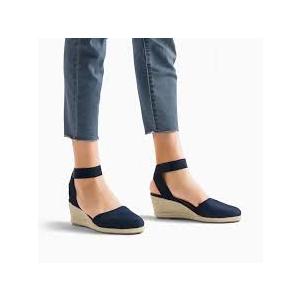 Women's Comfort Elastic Ankle Strap Shoes Espadrilles Wedge Sandals Navy
Navy, Uk 6
