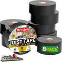 XFasten Butyl Joist Tape for Decking, 2 Inch x 50 Feet (8-Pack), Professional Butyl Deck Joist Tape 2 Inch Waterproof Roof Sealant Flashing Tape, Black