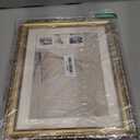 VIYYIEA Gold Framed Wall Art Canvas Print Home Decor for Living Room White Sailboat Seascape Watercolor Vintage Beach Painting on Canvas - Coastal Wall Art Prints for Bedroom Office Bathroom 11x14in