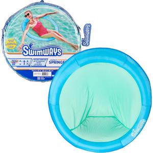 SwimWays Spring Float Premium Papasan Pool Lounger, Inflatable Pool Floats Adult with Fast Inflation for Ages 15 & Up (Papasan Sky Blue (New Version))