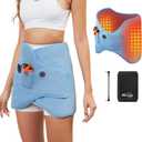 Dual Hip Heating Pad for Hip Support Brace,12V Heated Hip Wrap with 15000mAh Battery and Hot Cold Modes for Double HIPS,Back&Abdomen,Thighs,Shoulders,Portable Electric Heat Pad Belt for Women Men (Up to 52'', Blue)