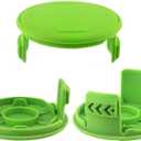THTEN Trimmer Replacement Spools Cap Covers Compatible with Greenworks 21332 21342 24 Volt 40V 80V Cordless Weed Eater with 3411546A-6 Cap Covers Parts Auto-Feed String Edger 16ft 0.065” 29252-3 Pack