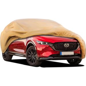 JURMON Heavy Duty Outdoor Car Cover Custom Fit for Mazda CX-5,Windproof All Weather Waterproof Sun Rain UV Dust Snow Protection Outdoor Car Covers (brown)