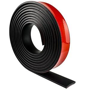 Neoprene Rubber Strips Self Adhesive Solid Rubber Sheets, Rolls & Strips for DIY Gaskets Crafts Pads Seals Warehouse Flooring Rubber Strip with Adhesive Backing (1” Wide x 1/ 5" Thick x 20' Long, 1)
