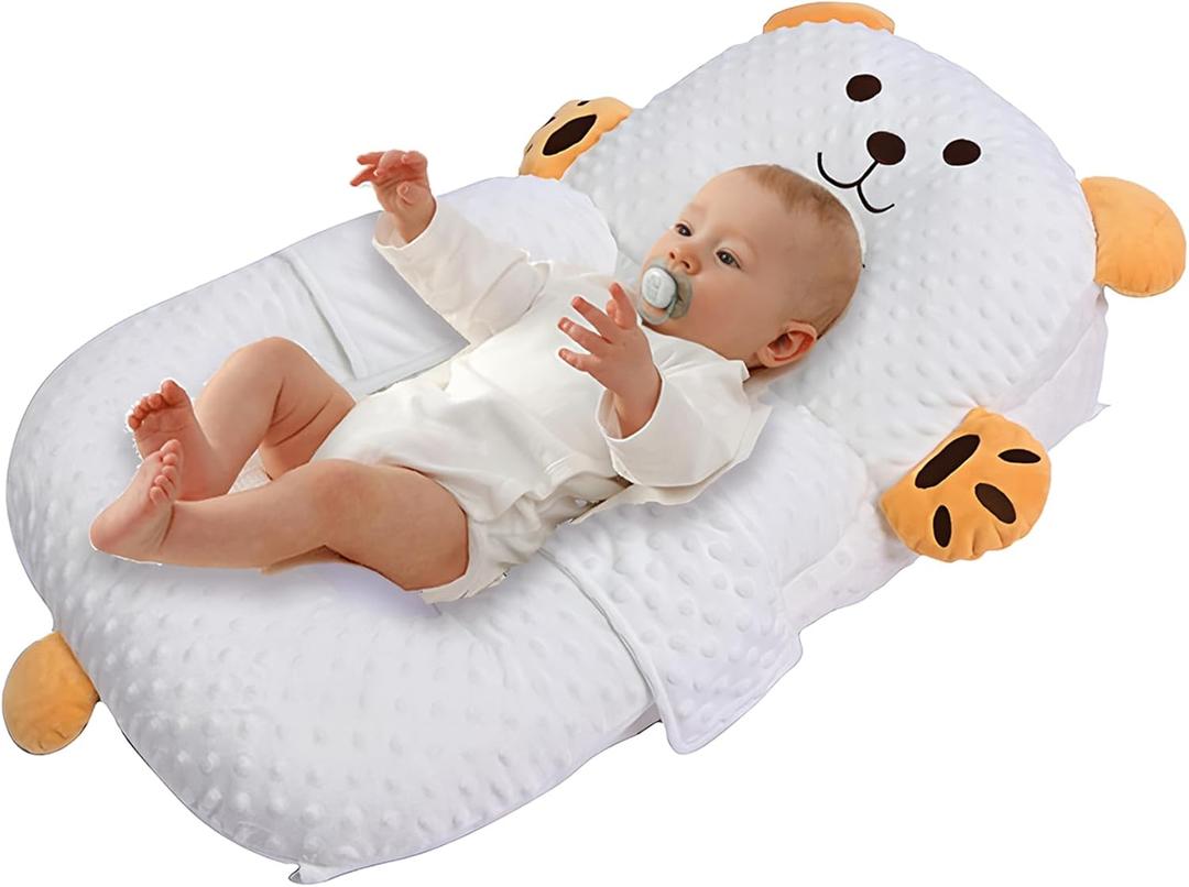 2026 Baby Lounger for Newborn, Baby Lounger for Home and Travel, DIY Breathable Soft Cotton Infant Lounger, Newborn Babies Essentials Gifts