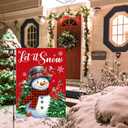 Winter Flag Set - Snowman & Cardinal - 28x40 & 12x18 Double Sided Christmas & Holiday Yard Flag (House + Garden Flags)
