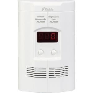 Kidde Carbon Monoxide + Explosive Gas, Natural Gas & Propane Alarm, Plug-in with 9V Battery Backup, Digital Display, 85 dB Alarm, LED Status Indicators, 3rd Edition