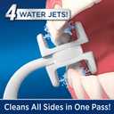 Ontel Miracle Smile Water Flosser for Teeth&Gum Health, Unique H-Shaped Flossing Head&4 Water Jets, Cordless Water Flosser Features 360 Cleaning&3 Pressure Modes, USB Rechargeable Dental Floss, White