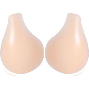 Adhesive Bras - Silicone Breast Lift Invisible Bra Reusable Nipple Covers Strapless Backless Push Up Sticky Bra for Women (Large, Nude)