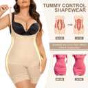 Women's Plus Size Full Body Shaper Open-Bust Slimmer Seamless Tummy Control Shapewear Bodysuit (Beige, XXL)