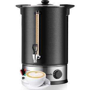 50-Cup Commercial Coffee Urn Stainless Steel Double Insulated Coffee Maker with Percolator System & Temp Control Function - Ideal for Events, Offices