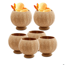 10 Pcs Natural Coconut Shell Cups, Hawaiian Theme Luau Party Cups Supplies, Coconut Cups for Party, Coffee shop, Ice Cream Store, Restaurant, Special Coconut Shell Cup Decoration, 12oz