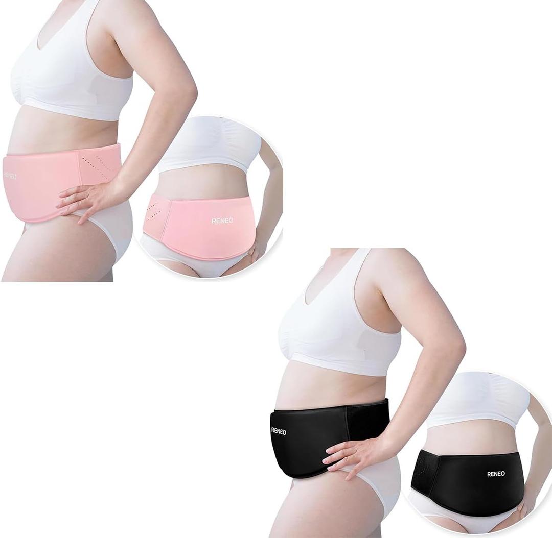 RENEO C Section Ice Pack for Post-Op, C Section Recovery Must Haves, Ice Packs Postpartum for Swelling & Pain Relief, Black and Pink