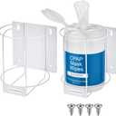 Maxcheck 2 Pack Wipes Holders Wall Brackets, Cleaning Wipes and Diapers Container Organizer Dispenser for Hospital, Kitchen, Bathroom, Offices, Home and Public Restrooms(White)