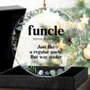 Funny Funcle Christmas Ornaments Uncle Gift from Niece Nephew, Acrylic Uncle Ornament for Xmas Tree Decorations, Birthday for Uncles