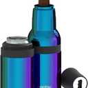 Asobu Frosty Beer Holder 2 Go Vacuum Insulated Double Walled Stainless Steel Beer Can and Bottle Cooler with Beer Opener, Bpa Free, Fits Standard 12oz Bottles, Gift for Beer Lovers (Green Ocean)