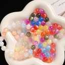 UV Round Loose Beads Bulk, Color Changing Cat Eye Stone Beads for Jewelry Making, Colorful Unique Sunlight Sensitive Spacer Bead for DIY Bracelet Necklace Crafts-100pcs, 8mm