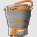 Gel Splatter Round Bucket, Portable Blaster Ammo Depot, Collapsible Blaster Accessories, 10,000+ Bonus, Large Capacity Container & Fast Loading Nozzle, Orange