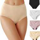 Battewa Cotton Incontinence Underwear for Women High Waisted Leak Proof Panties Bladder Leak Protective Briefs Adult Pee Proof Assurance Underwear (L 4 Pack)