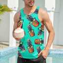 Goodstoworld Mens 3D Tank Top Novelty Graphic Breathable Quick Dry Sleeveless Beach Shirt S-4XL (XXL)
