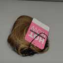 Ms Taj 18 Inch Hair Topper with Clip in Bangs, Synthetic Fluffy 4"x5" Layered Straight Toppers for Women, 360 3D Cover Bangs Hairpiece for Thinning Hair(Natural Blonde with Dark Root)