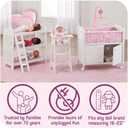 Badger Basket Doll Bed with Trundle and Bedding Elegant White and Rose Bed for 18 to 20-Inch Dolls with Deluxe Mats and Pillows