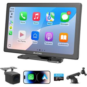 9 Inch Wireless CarPlay Screen for Car, CarPlay & Android Auto Touch Screen Car with Backup Camera, Bluetooth, Navigation, Mirror Link Voice Control