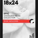 Americanflat 18x24 Poster Frame with Polished Plexiglass - Black Picture Frame - Wide Photo Frames Made of Engineered Wood for Vertical or Horizontal Wall Display - Epic Collection - Black