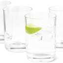 Amazon Basics Drinking Glasses, Dishwasher-Safe, 4-Piece Set, 11 oz.