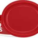 QZYL 50 Pcs Party Decorations, 12.2'' X 10.2'' Oval Large Paper Plates, Red Disposable Heavy Duty Paper Plates for Birthday Party, Wedding, Picnic, Barbecue, Holiday