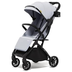 newyoo GlideTow TR18M Compact Travel Stroller for Infants, Foldable Baby Stroller with Cup Holder, One-Hand Fold, Near Flat Recline Seat, Fog Blue