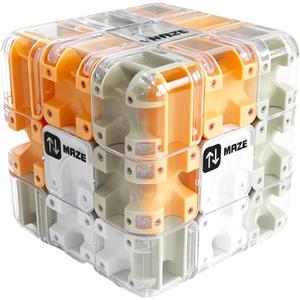 Large Labyrinth 3D Puzzles Maze Cube - Engaging Brain Teaser - 3D Maze Ball, Rubik Race Game, Improve Spatial Recognition, Relieve Stress (Yellow)