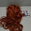 Aisaide Auburn Wig with Bangs Long Wavy Copper Red Layered Wig with Curtain Bangs for White Black Women,Synthetic Reddish Brown Layered Long Wavy Shaggy for Women 24inch (350Y#)