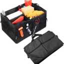 Mandark Car Trunk Organizer, Collapsible Multi Compartment Vehicle Storage Box, Waterproof Adjustable Automotive Organization Container Accessories, Universal for SUV, Sedan, Truck (Black)