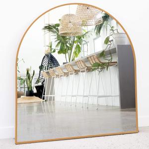 Arched Mirror, 33" x 31" - Gold Arch Wall Mirror - Perfect for Bathroom, Entryway - Modern Gold Frame (33"L x 31"W)