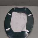 Dark Green Elongated Toilet Seat Natural Wood Toilet Seat with Zinc Alloy Hinges, Easy to Install also Easy to Clean, Scratch Resistant Toilet Seat by Angol Shiold (Elongated, Dark Green)