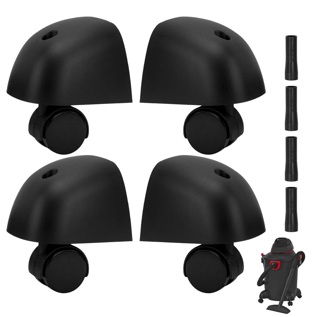 Heavy Duty Caster Wheels with Caster Foot Kit for Shop Vac Vacuum A & B Cleaner, Part Number 8568000 8568009 8568010 8568011 Smooth Movement and Stability