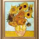 DECORARTS Vincent Van Gogh Wall Art Framed, Twelve Sunflowers, 30x26''