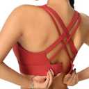 High Impact Sports Bra for Women - Criss-Cross Back, Molded Cups, Hook and Eye Closure - High Support Running Bra, Large