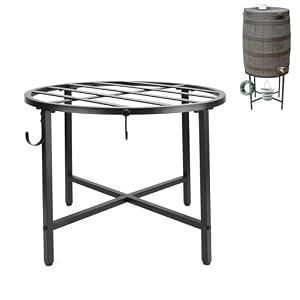 Z8 Rain Barrel Stand with Bucket & Hose Hooks Heavy Duty Water Collection Base Suitable for 45/ 50/ 55 Gallon Outdoor Rain Barrel