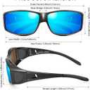 URUMQI Polarized Sunglasses Fit Over Glasses for Men Women, Wraparound Sunglasses UV400 Protection for Driving Fishing
