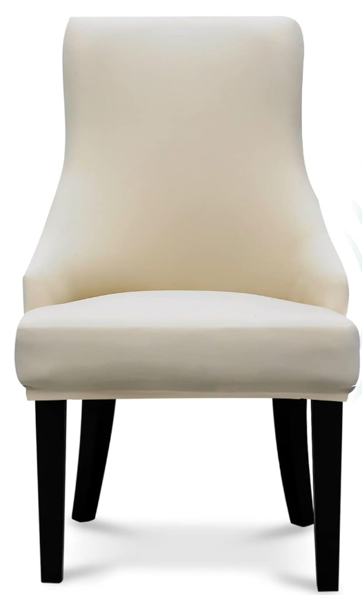 Liykimt Stretch Wingback Side Chair Slipcover-Accent Chair Cover Slipcover with Arm,Washable Upholstered Arm Dining Chair with Nailed Trim Protector for Dining Living Room(Beige, 1)