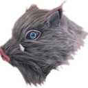 Inosuke Mask, Demon Boar Mask Full Head, Grey
