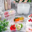 40 Sets Double Compartment Condiment Container with Lid & Spoon Clear Plastic Snack Containers for Outdoor Travel Party Meal Prep Supplies