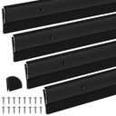 FoldTier 4 Pcs Black 4 Pcs Door Sweep for Bottom of Door, 2-1/8 x 36 Inch