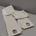 PrinceDeco Blackout Curtains for Bedroom 100% Black Out Curtains 54 Inch Long Anti Rust Grommet Thermal Insulated Drapes Privacy Protection 2 Panels Set,52" W x 54" L,Natural